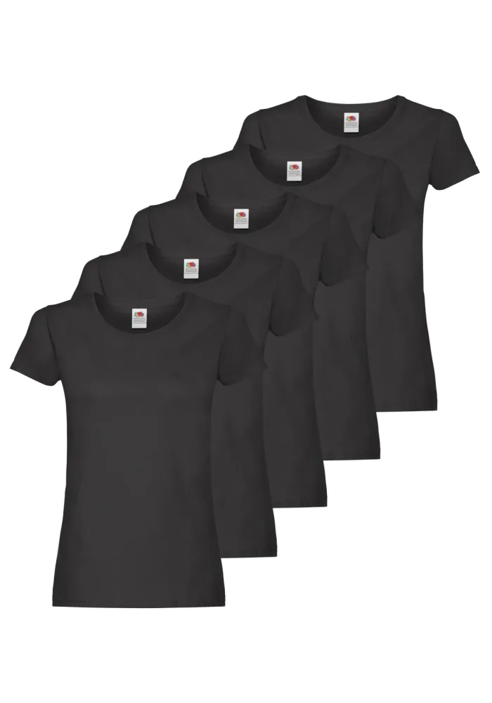 Fruit of the Loom Rundhalsshirt Packung, 5 Stk. original T. LADY-FIT im 5er Pack
