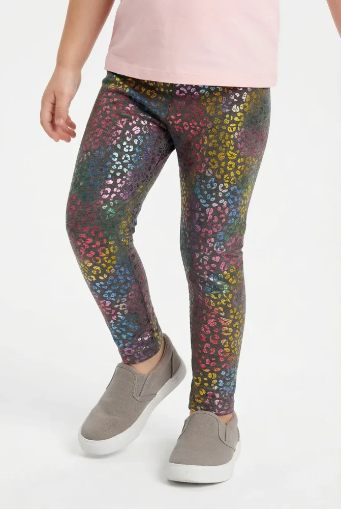 happy girls Strickleggings im bunten Allover
