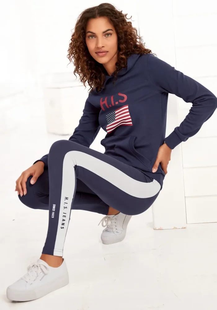 H.I.S Kapuzensweatshirt, mit Logodruck und Kängurutasche, Loungeanzug, Hoodie