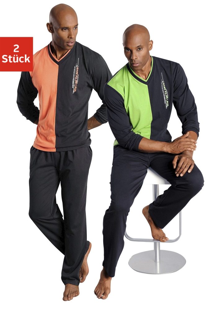 le jogger® Pyjama, (2 Stück), in langer Form