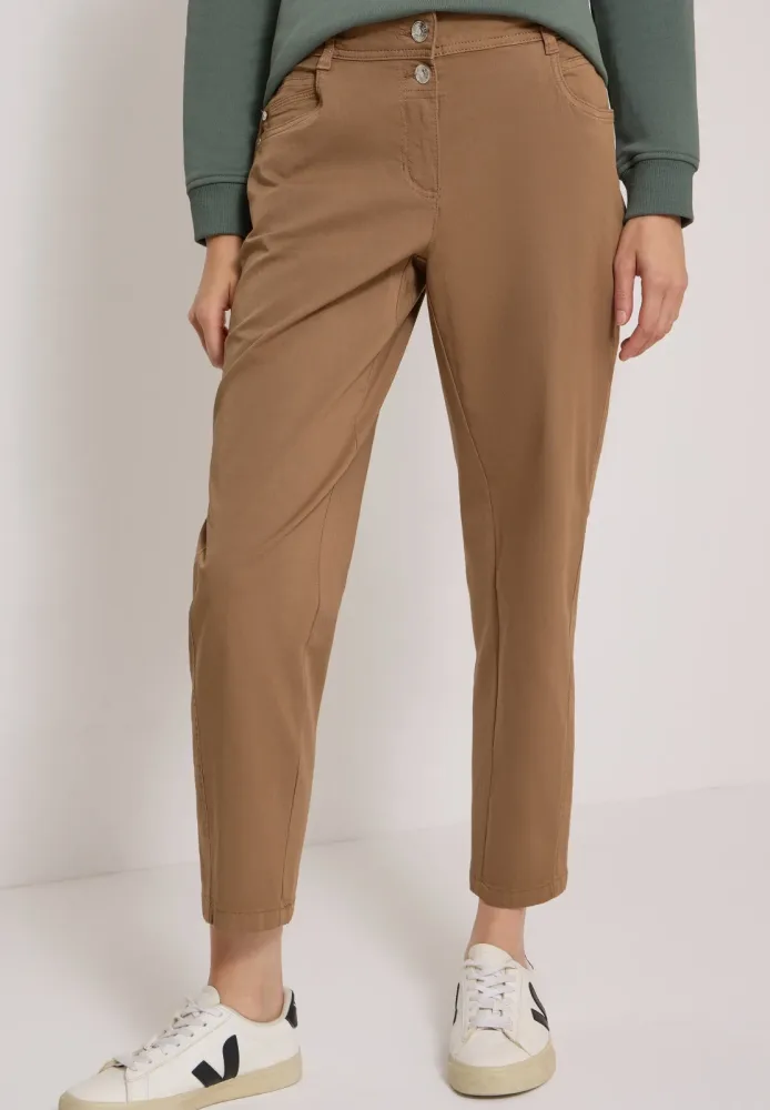 Mid Waist Barrel Leg Hose im Casual Fit