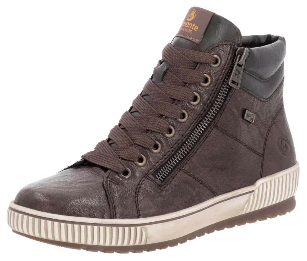 Remonte Schnürboots, Plateau, Schnürstiefelette, Boots in Crash-Optik