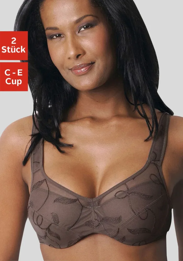 petite fleur Minimizer-BH Packung, mit Bügel und schöner Stickerei – ideal für grosse Grössen