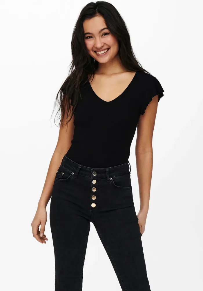 Only - T-Shirt, für Damen, Black, Größe M