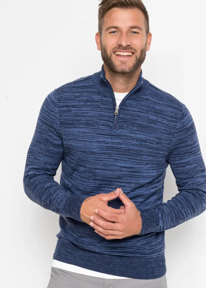 bonprix Troyer Pullover mit Baumwolleblau 52Herren
