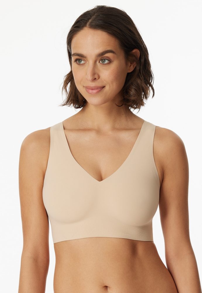 Schiesser Bustier Seamless mit herausnehmbaren Pads Soft Beige - Invisble Soft für Damen, Größe 36, 75 % Polyamid, 25 % Elasthan