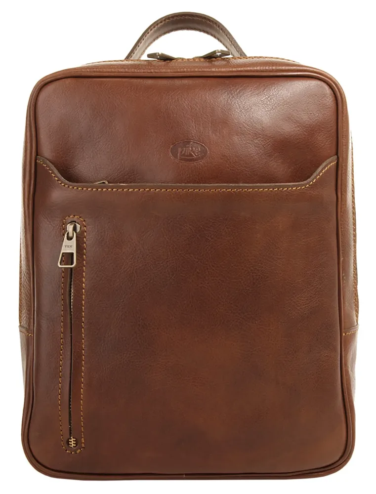Piké Laptoprucksack echt Leder, Made in Italy