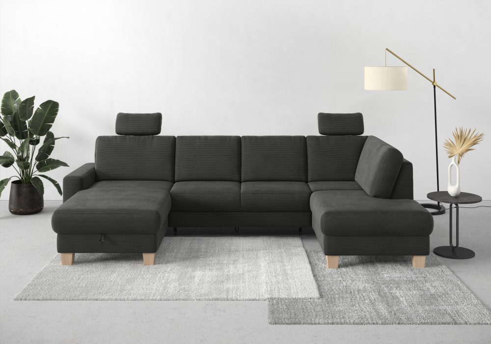 Home affaire Wohnlandschaft »Summer«, mit oder ohne Bettfunktion und Bettkasten, Cord-Bezug