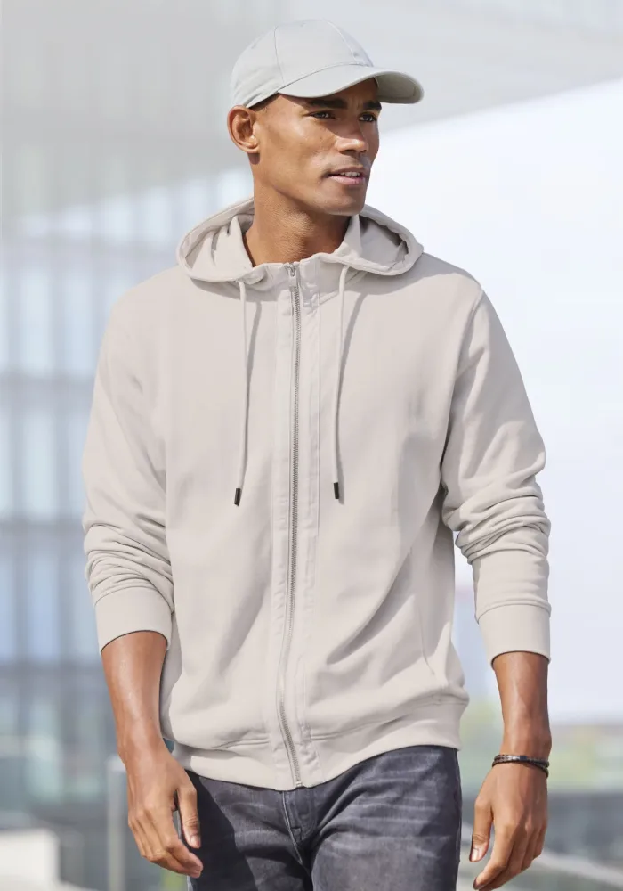 AUTHENTIC LE JOGGER Kapuzensweatjacke Sweatjacke mit Eingrifftaschen aus Baumwoll-Mix