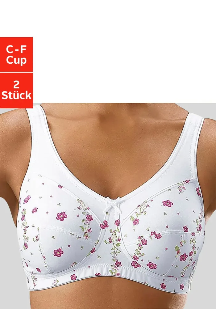 petite fleur by Lascana Entlastungs-BH Packung, ohne Bügel, mit breiteren Trägern– ideal für grosse Grössen