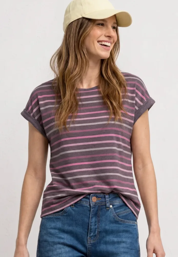 STREET ONE Shirttop Sommershirt mit überschnittenen Schultern