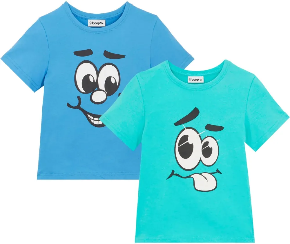bonprix T-Shirt mit Bio-Baumwolle (2er Pack)grün 128Knaben