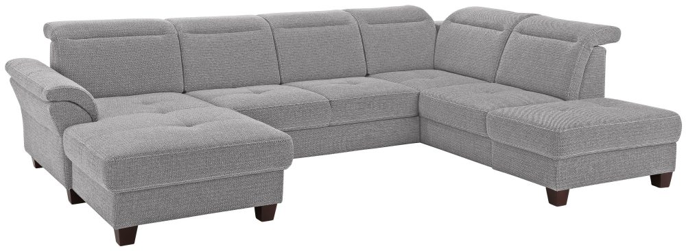 Premium collection by Home affaire Wohnlandschaft »Solvei«, incl. Sitztiefenverstellung und Federkern, wahlweise Kopfteilverstellung und Bettfunktion, Kontrastnaht