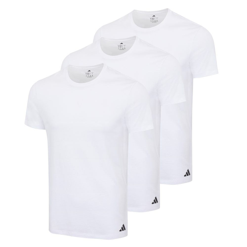 adidas - T-Shirt  3er Pack Figurbetont-Crew Neck Shirt Active Core Cotton 3PK, für Herren, Weiss, Größe M