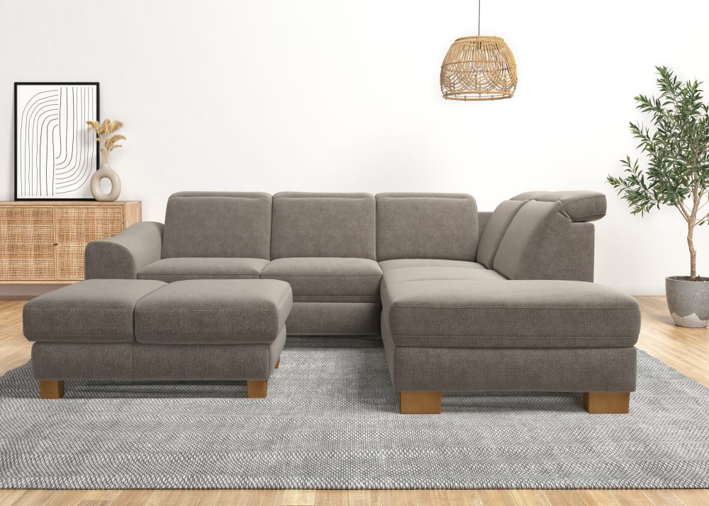 Home affaire Ecksofa »Dundee«, wahlweise mit Kopfteilverstellung und zusätzlich mit Bettfunktion