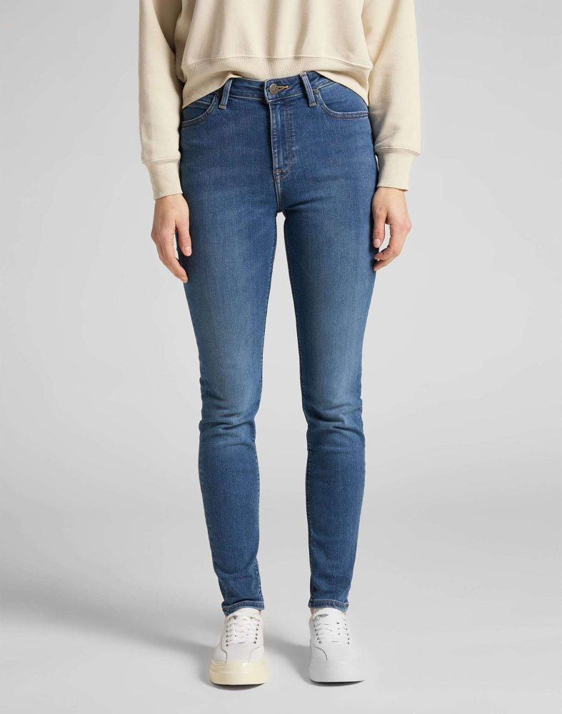 Lee - Jeans Skinny Fit Scarlett High, für Damen, Blau Denim, Größe W28/L31