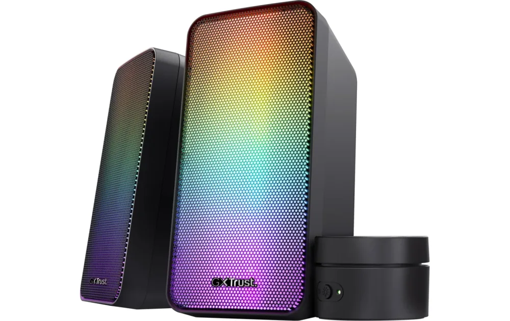 Trust - GXT 611 Wezz Beleuchtetes 2 RGB-Lautsprecherset, Schwarz