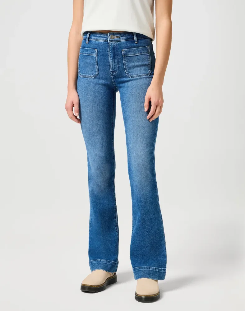 Wrangler - Jeans Flare, für Damen, Blau, Größe W27/L32