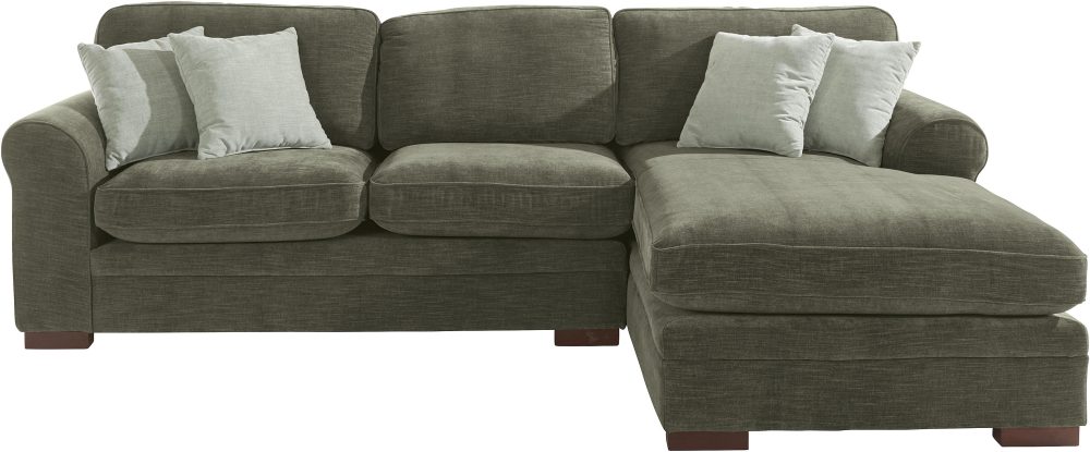 Timbers Ecksofa »Broughton«, weicher Sitzkomfort, incl. 4 Zierkissen, Keder