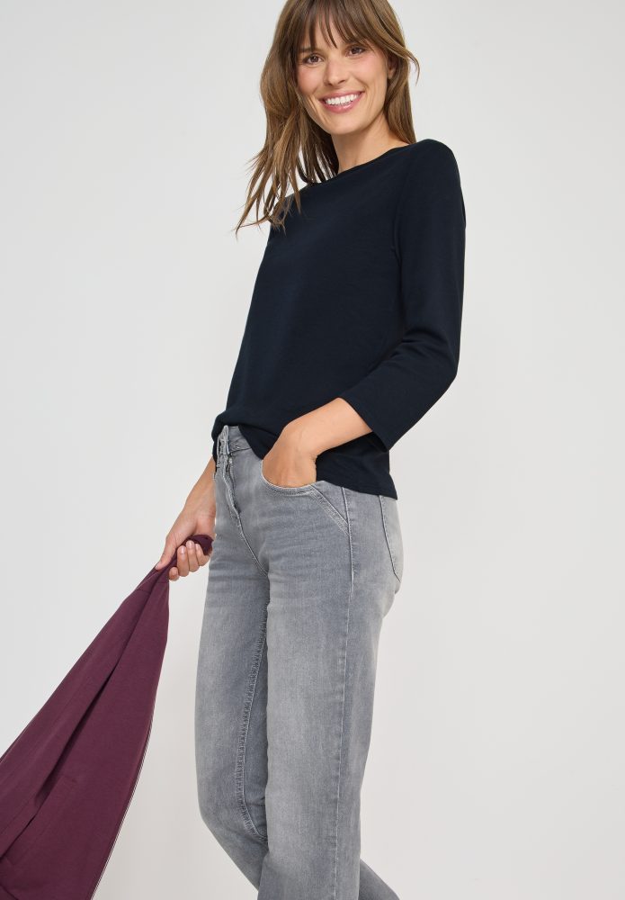 Cecil 3/4-Arm-Shirt mit U-Boot-Ausschnitt