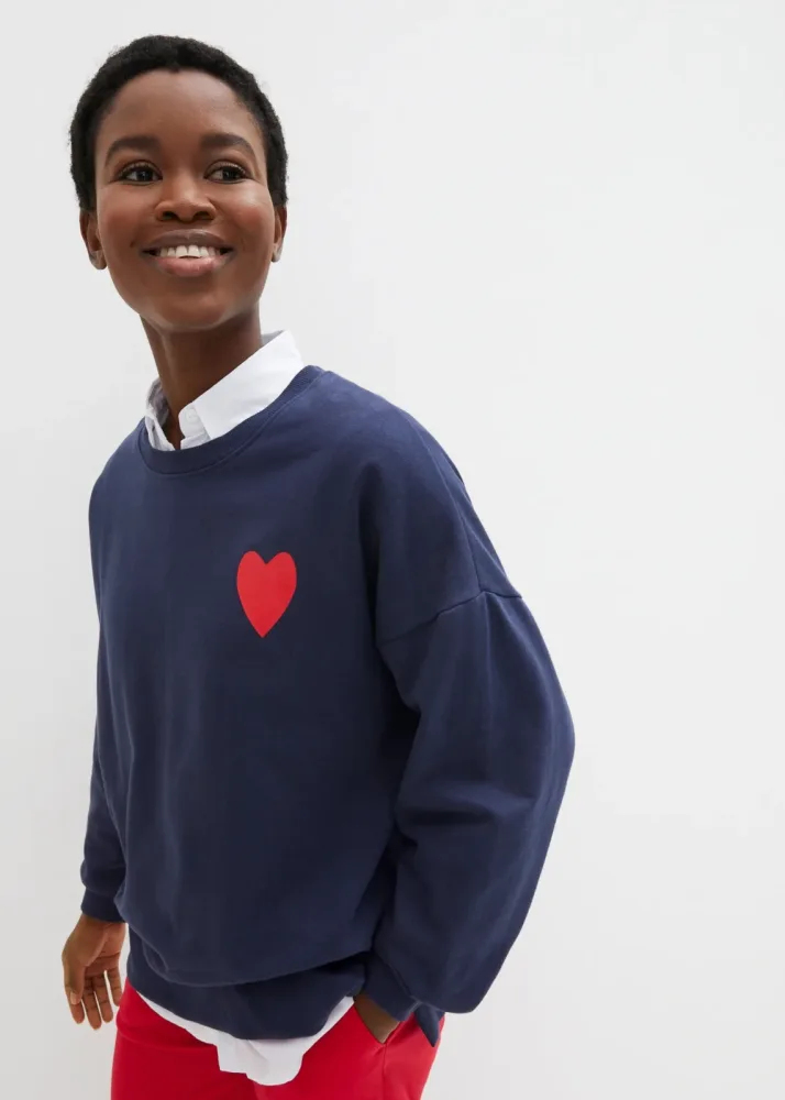 bonprix Sweatshirt, lässiger Schnitt, überschnittene Schulter, Oversize-Passform