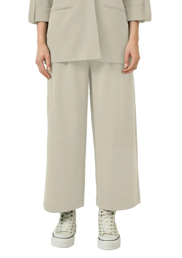 QS Culotte Sommerhose mit Knopf-Design am Gummibund