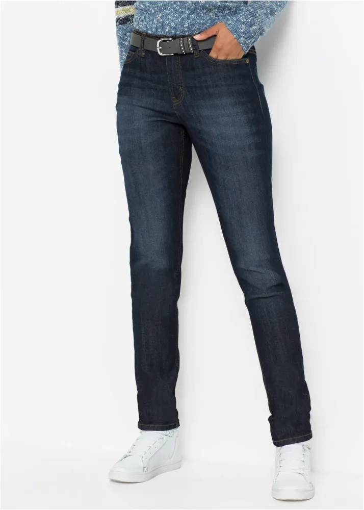 bonprix Mom-Jeans Mid Waist, Komfort-Stretchblau 36Damen