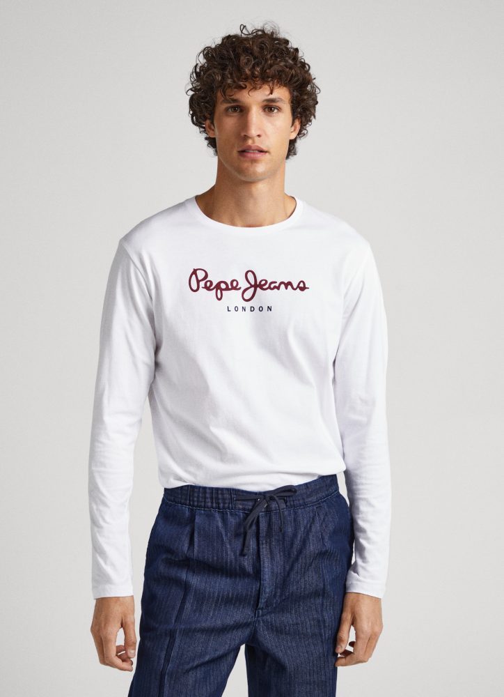 Pepe Jeans London - T-Shirt, langarm, für Herren, Weiss, Größe S