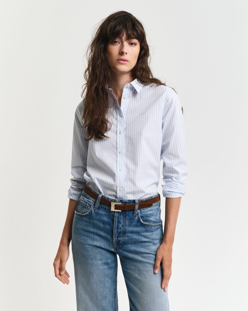Gant - Bluse, langarm, für Damen, Hellblau, Größe 40
