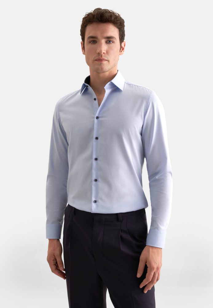 Seidensticker - Business Hemd Slim Fit Langarm Uni, für Herren, Hellblau, Größe 40