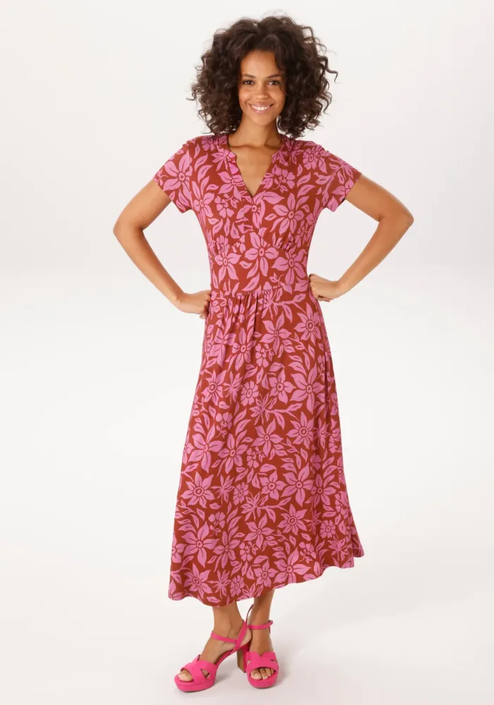 Aniston CASUAL Sommerkleid mit trendfarbenem, grafischen Blumendruck