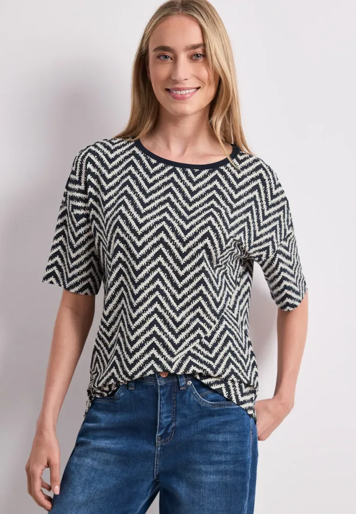 STREET ONE Shirttop Sommershirt mit Allover-Print