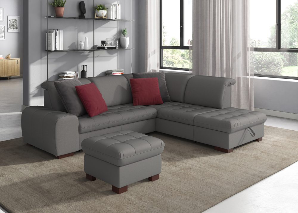 sit&more Ecksofa, wahlweise mit Bettfunktion, Stauraum und Kopfteilverstellung, auch erhältlich in dem besonders leicht mit Wasser zu reinigendem 