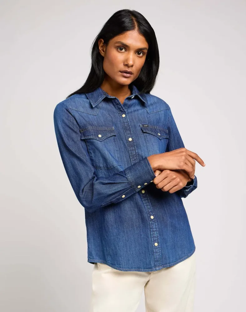 Lee - Hemden Regular Western Shirt, für Damen, Marine, Größe XS