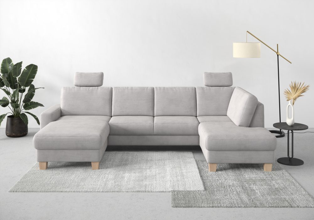 Home affaire Wohnlandschaft »Summer«, mit oder ohne Bettfunktion und Bettkasten, Cord-Bezug