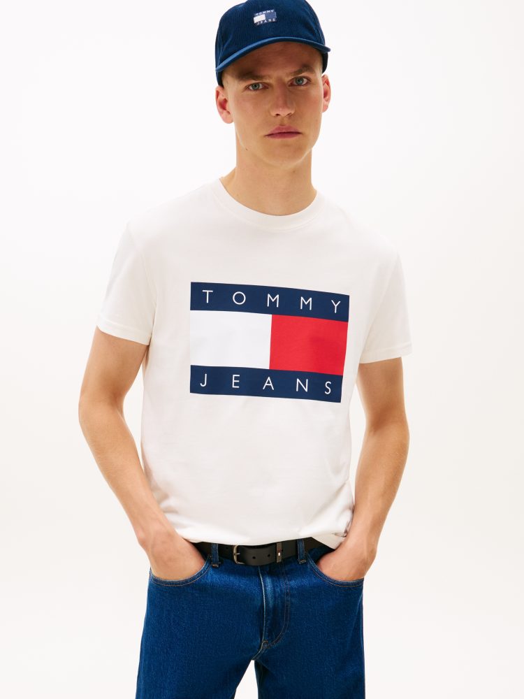 Tommy Jeans - T-Shirt, für Herren, Creme, Größe M