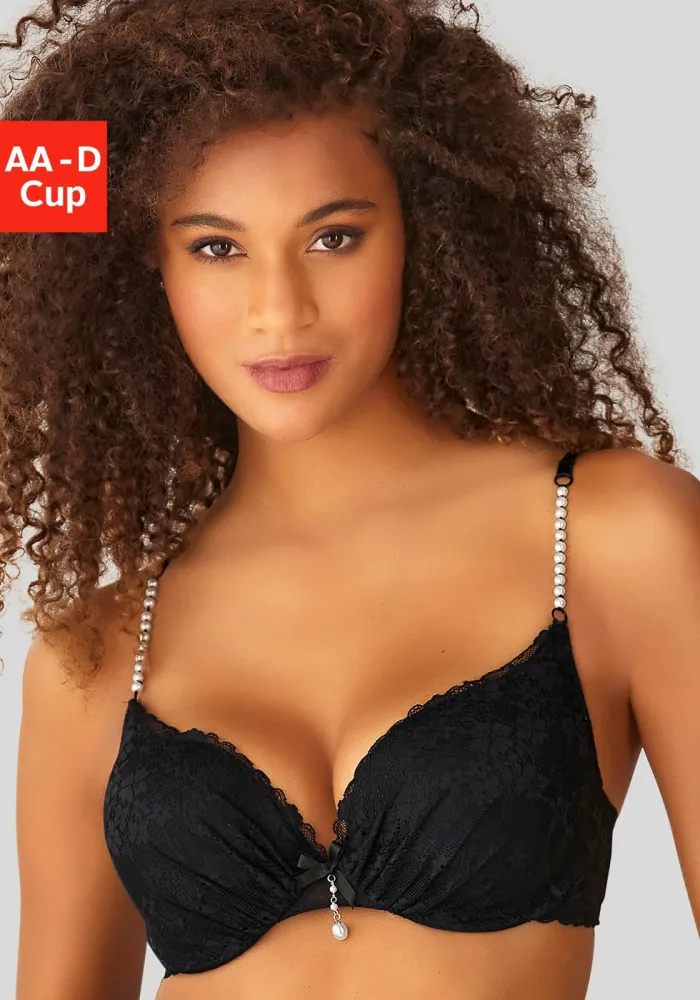 LASCANA Push-up-BH mit einzigartigen Kunstperlen-Details, sexy Dessous