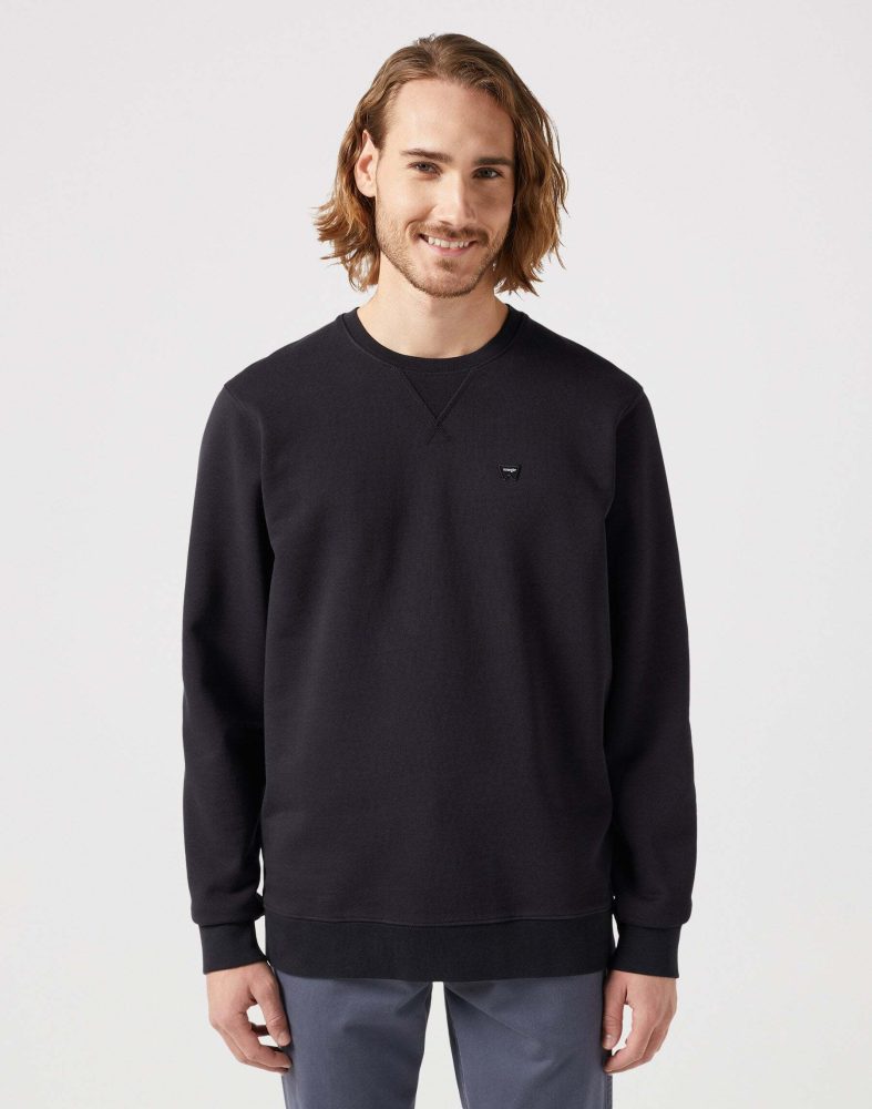 Wrangler - Sweatshirts Sign Off Crew, für Herren, Schwarz, Größe XXL