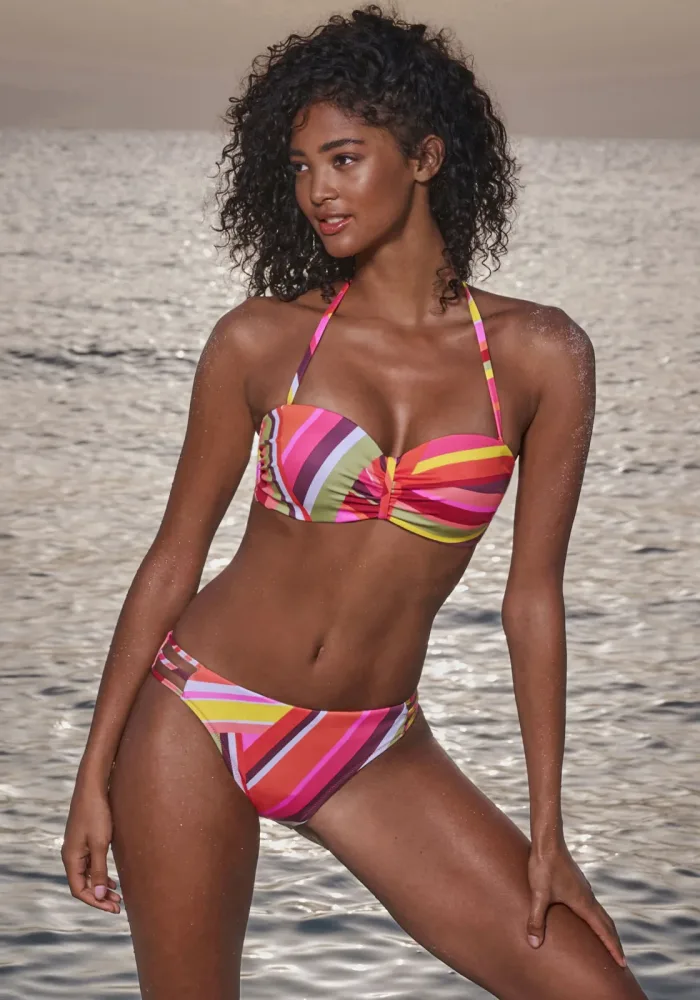Bruno Banani Bügel-Bandeau-Bikini mit grafischem Druck