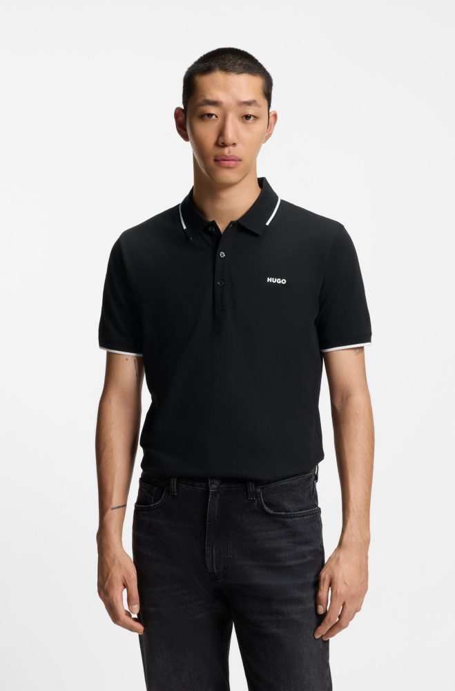 Hugo - Poloshirt, kurzarm, für Herren, Schwarz, Größe M