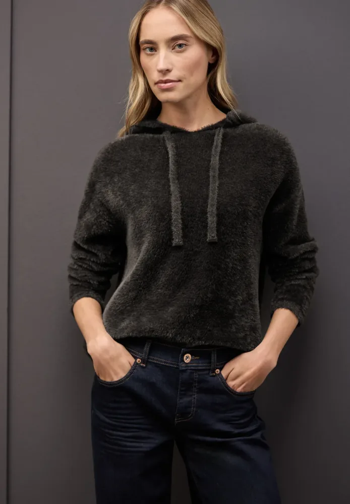 STREET ONE Kapuzenpullover aus softer Federgarn-Qualität