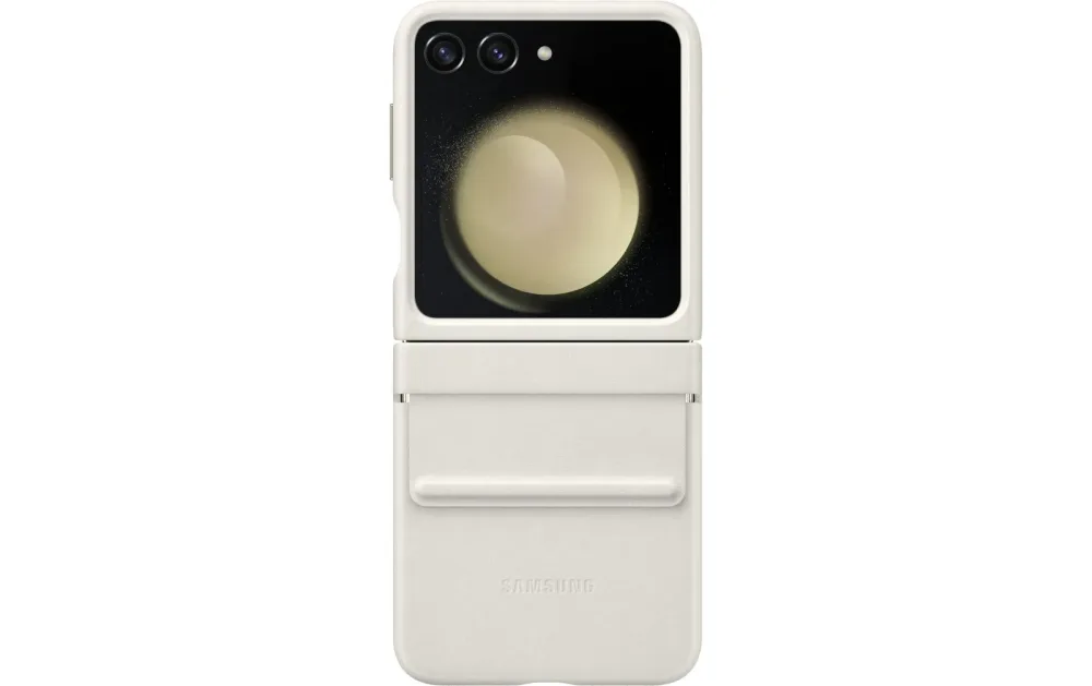 Samsung -  Z Flip5 Flap Eco-Leather Case, Beige