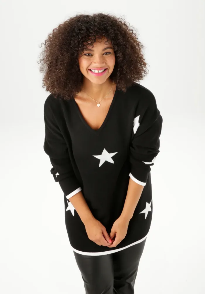 Aniston PLUS Strickpullover Vokuhila - hinten etwas länger geschnitten