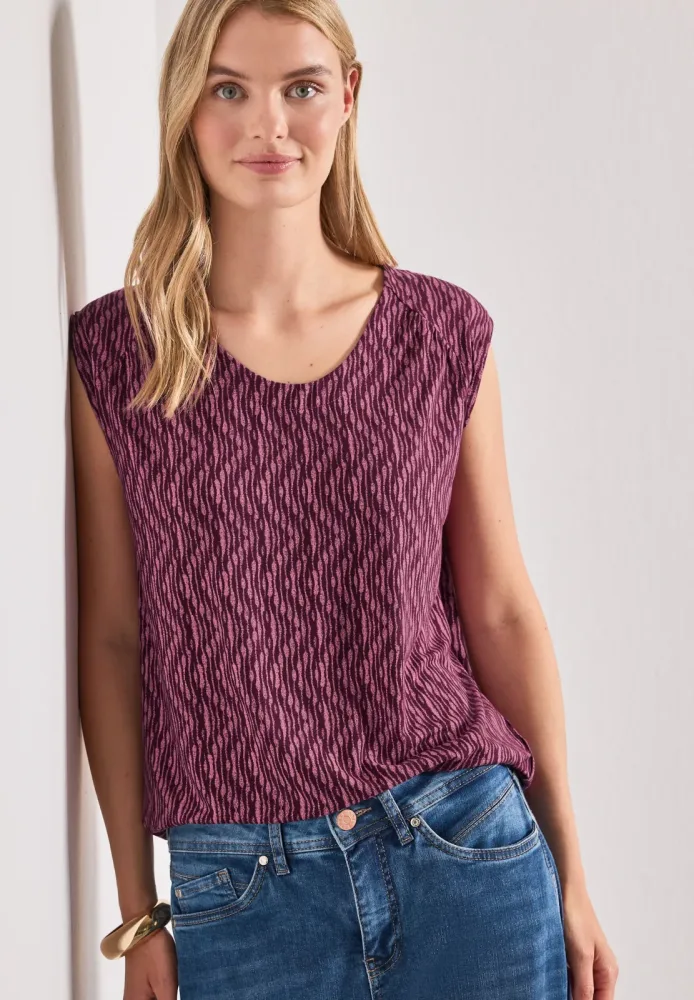 STREET ONE Shirttop Sommertop mit Allover-Print