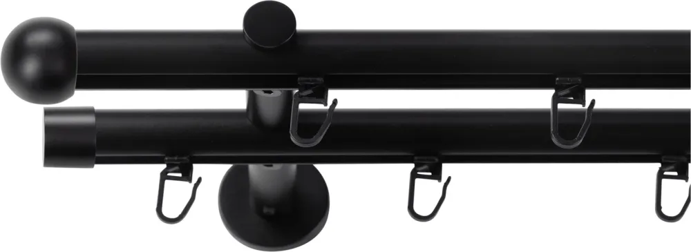 SN DECO GROUP Gardinenstange Ø 19 mm 2 läufig-läufig Fixmass;kürzbar