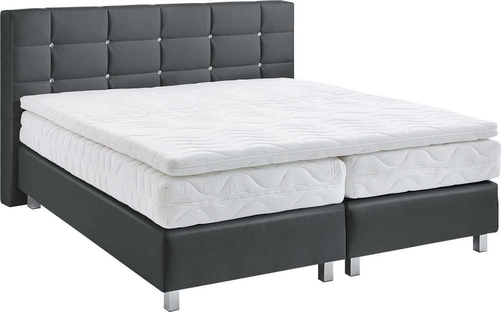Westfalia Schlafkomfort Boxspringbett mit Knöpfen in Kristalloptik, wahlweise mit Topper