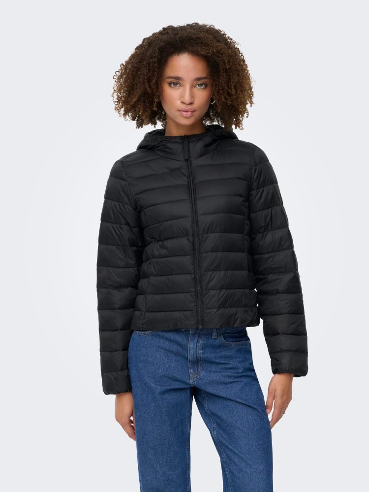 Only - daunenjacke mit kapuze, damen tahia, für Damen, Schwarz, Größe S