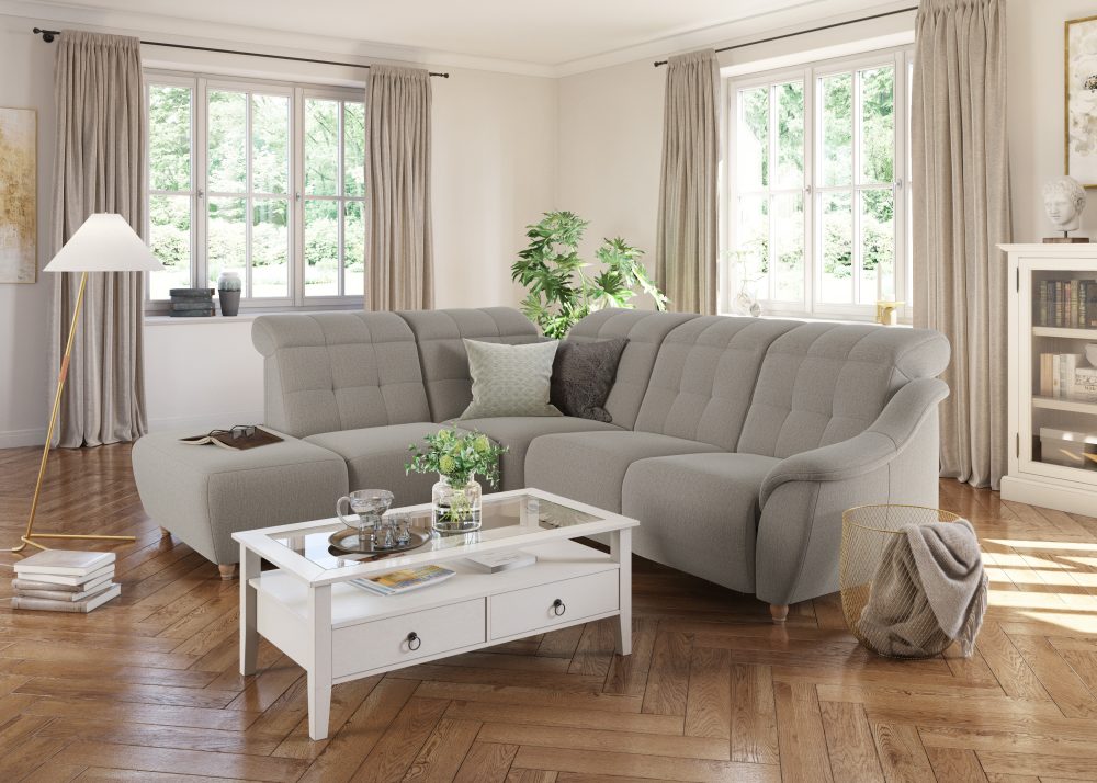 DELAVITA Ecksofa »Bostone«, Kopfteilverstellung an jeder Sitzfläche, wahlweise Relaxfunktion, auch in Leder