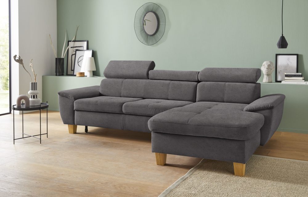 exxpo - sofa fashion Ecksofa, inklusive Kopfteilverstellung, wahlweise mit Bettfunktion und Bettkasten