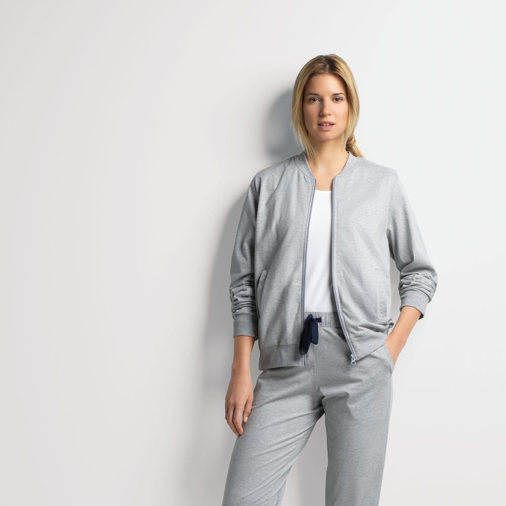 ISA bodywear - Jacke mit Reissverschluss, für Damen, Schiefergrau, Größe XS